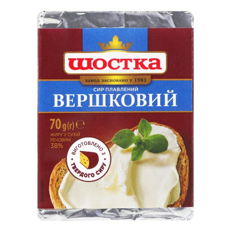 Сир Шостка Вершковий плавлений 38% 70г